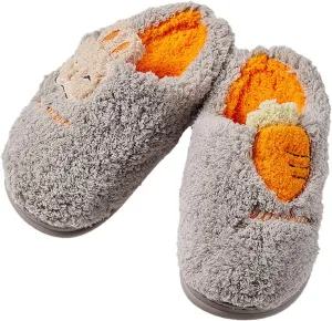 Unisex Toddler Boys Girls Fuzzy Slippers Non-Slip Sole Indoor Wool House Shoes Memory Foam Warm Winter Shoes