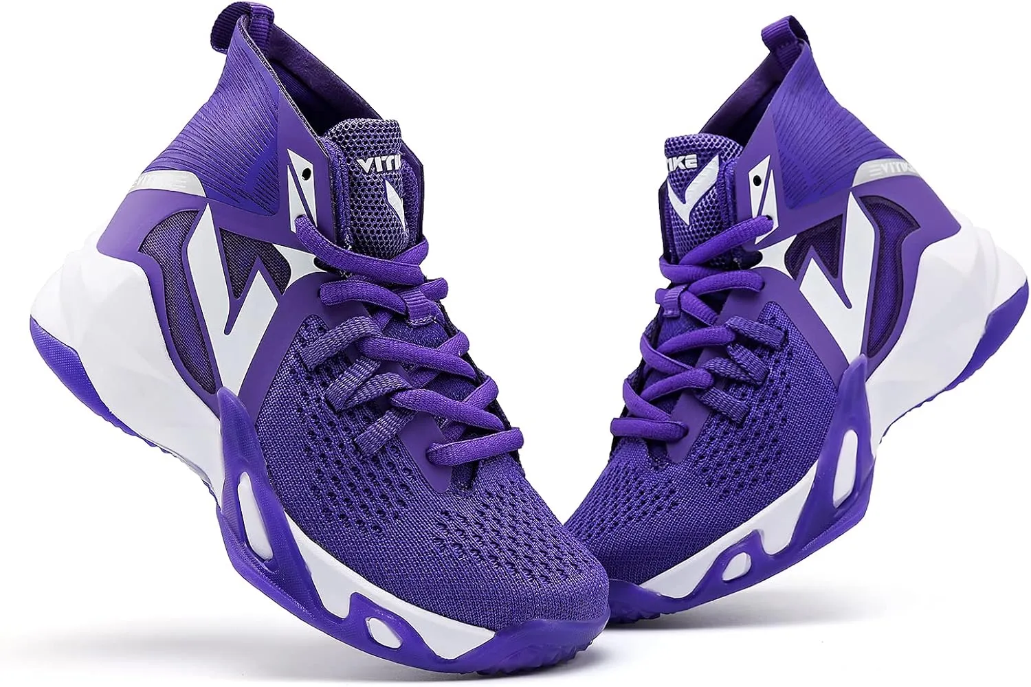 VITUOFLY Kids Basketball Shoes Boys Air Cushion Sneakers Girls Mid Top School Hoops Shoes Non-Slip Outdoor Sports Running Gym Comfortable Durable Little Kid/Big Kid
