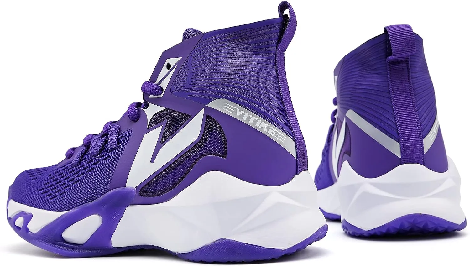 VITUOFLY Kids Basketball Shoes Boys Air Cushion Sneakers Girls Mid Top School Hoops Shoes Non-Slip Outdoor Sports Running Gym Comfortable Durable Little Kid/Big Kid