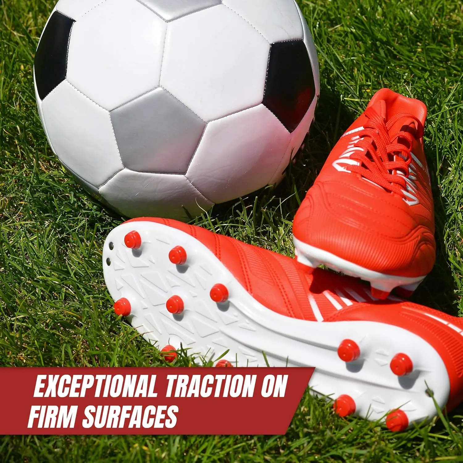 Vizari Valencia Firm Ground Soccer Cleats for Men & Women  Adult Football Shoes with Wide Fit, TPU Studs, Comfortable Design, Size 6.5 to 13 (Unisex)