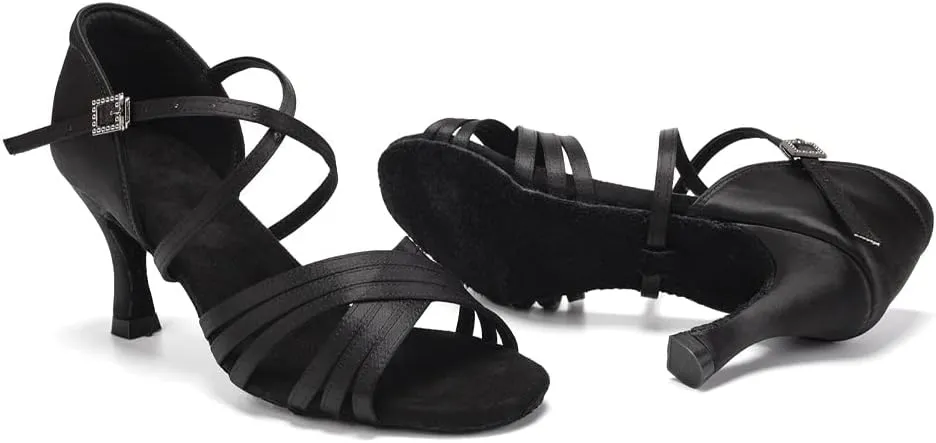 Women Latin Dance Shoes Salsa Bachata Wedding Party Performence Ballroom Dancing Shoes,Model EM912