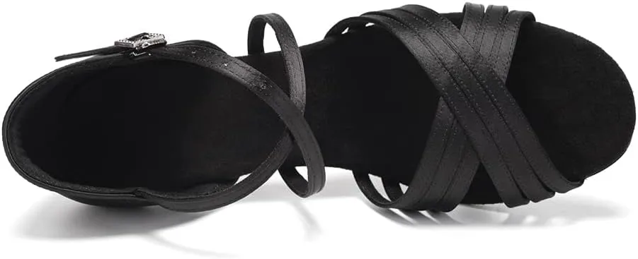 Women Latin Dance Shoes Salsa Bachata Wedding Party Performence Ballroom Dancing Shoes,Model EM912