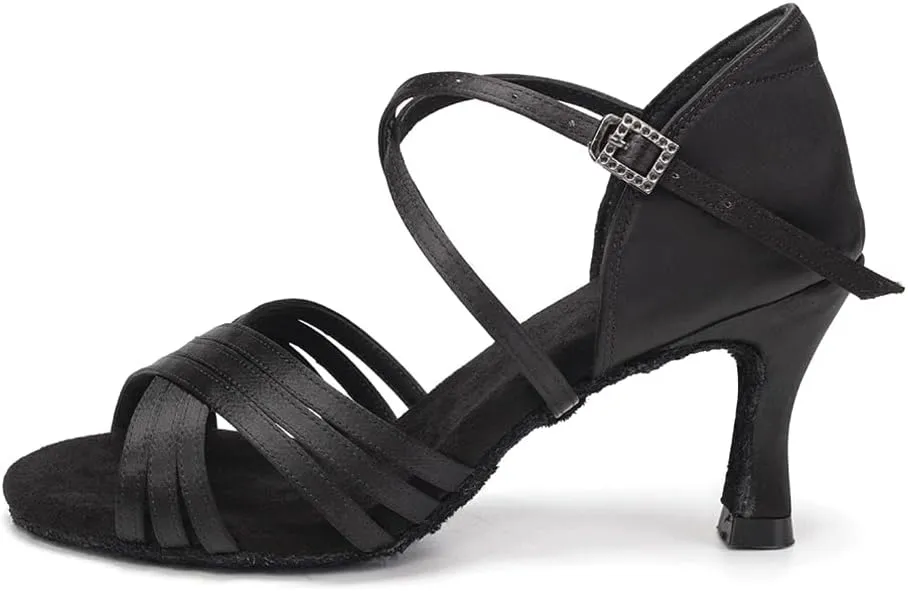 Women Latin Dance Shoes Salsa Bachata Wedding Party Performence Ballroom Dancing Shoes,Model EM912