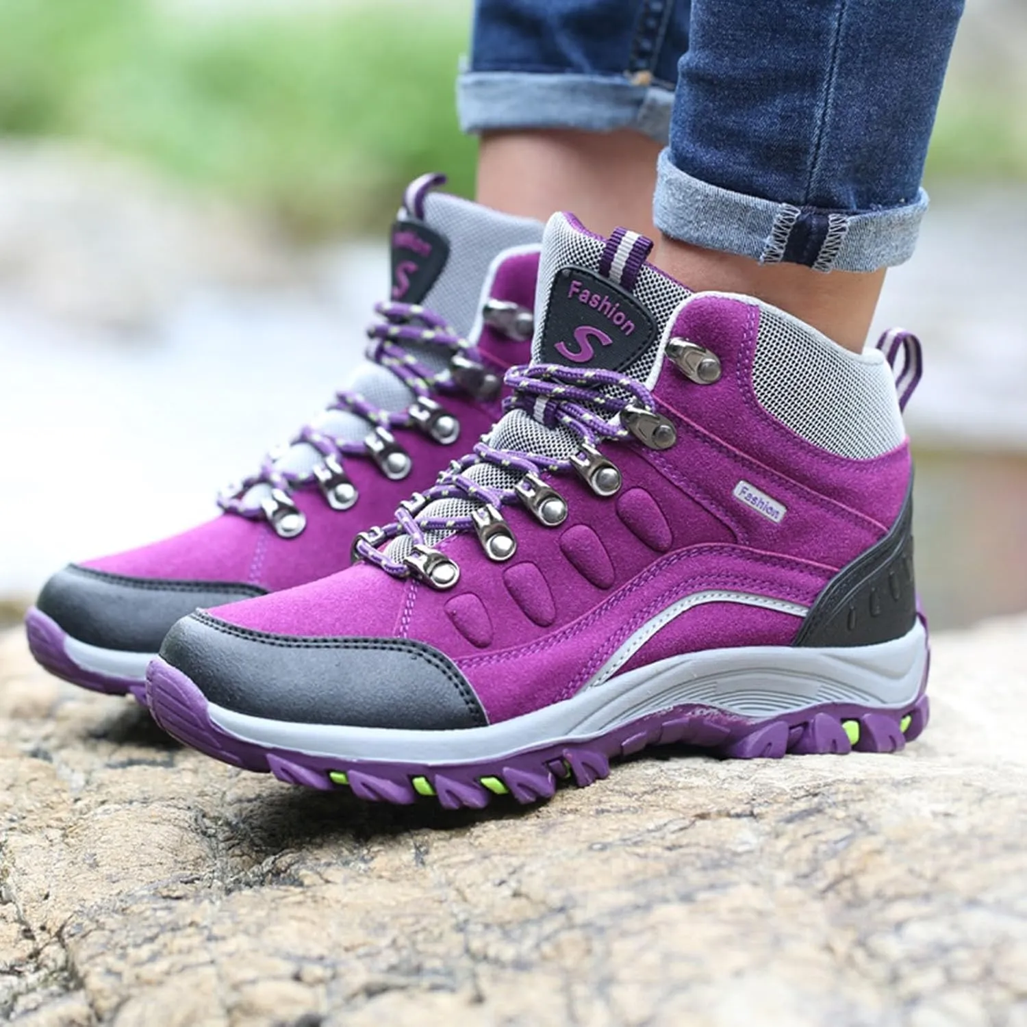 Womens Boots Ankle Boots for Women Fashion Hundred Women's Warm Padded Cold Outdoor Mountaineering Hiking Snow Boots