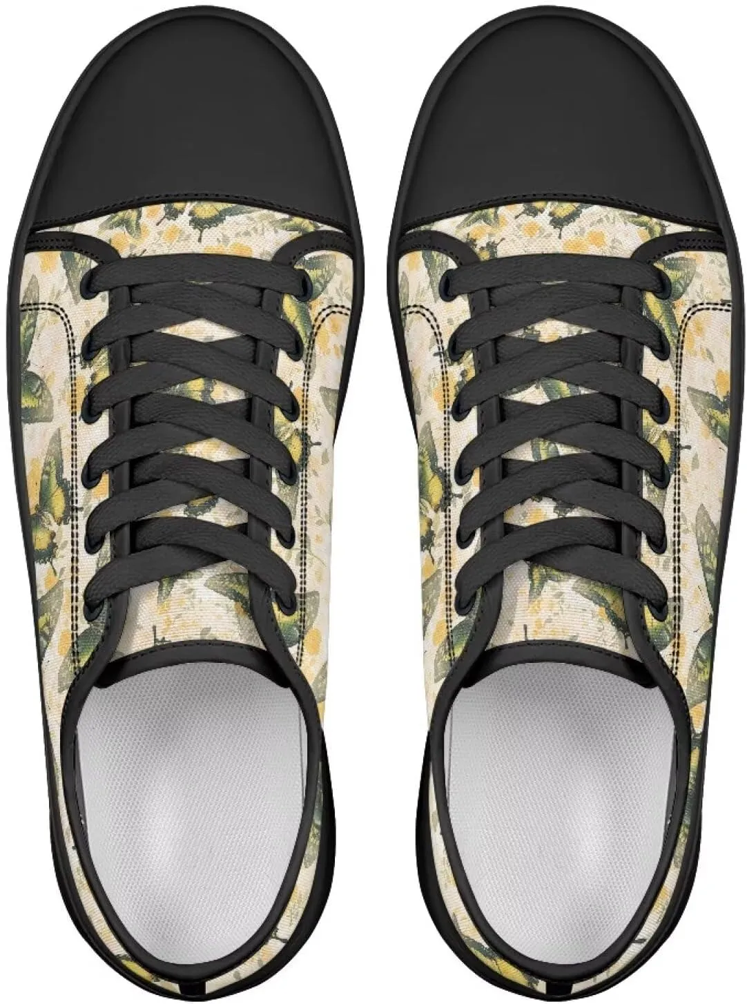 Womens Canvas Shoes 2025 Comfortable Summer Walking Sneakers Flexible EVA Non-Slip Outsole for Casual Outfits Size 6-13.5 Black Sole