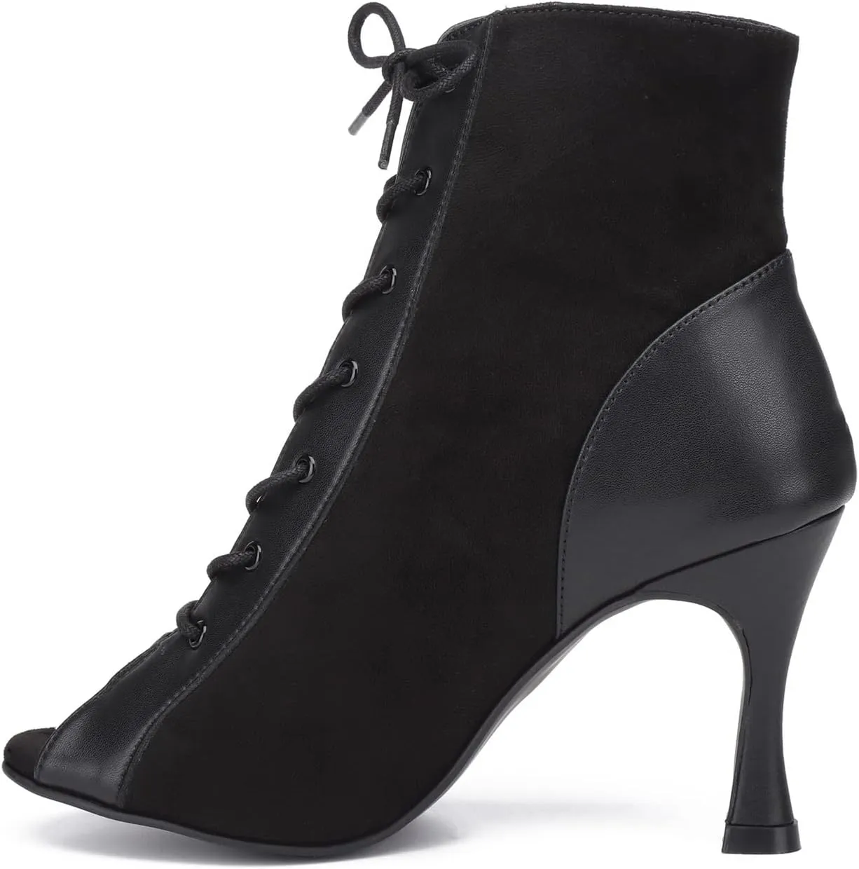 Womens Girls Latin Dance Shoes Lace-up Ballroom Dancing Ankle Boots Evening Sandals