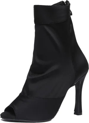 Womens Girls Party Dance Shoes Peep Toe Ballroom Dancing Ankle Booties