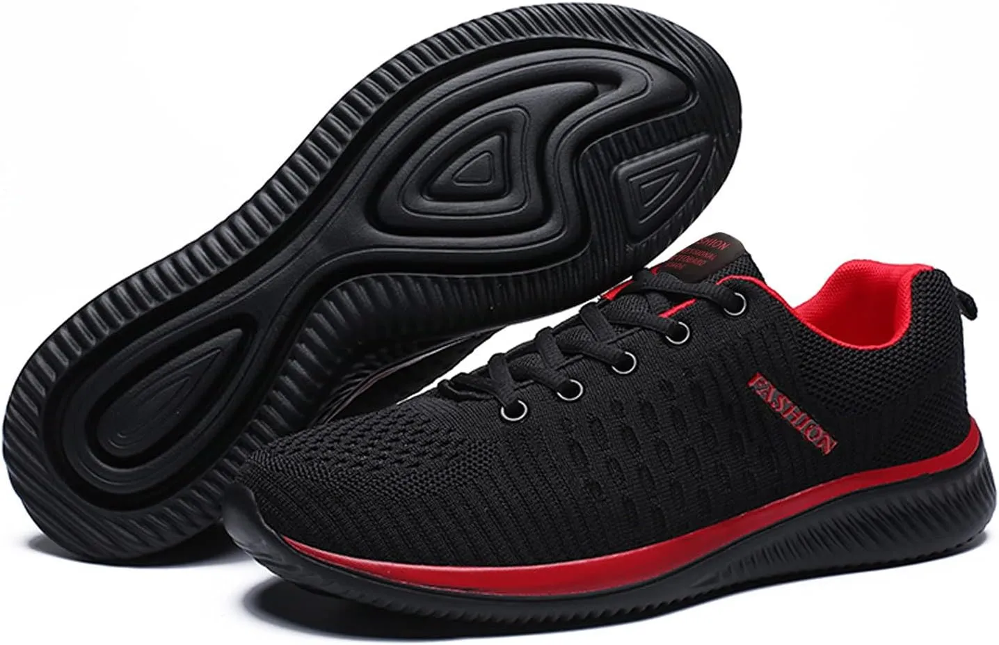 Womens Lace Up Walking Shoes Memory Foam Lightweight Comfort Slip On Shoes Women Workout Casual Black Shoes High Top Sneakers Red Tennis Shoe Trainers Shoe