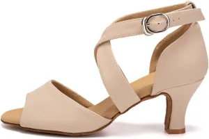 Women's Latin Dance Shoes Open Toe Professional Ballroom Salsa Tango Performance Dance Shoes,Model FT095