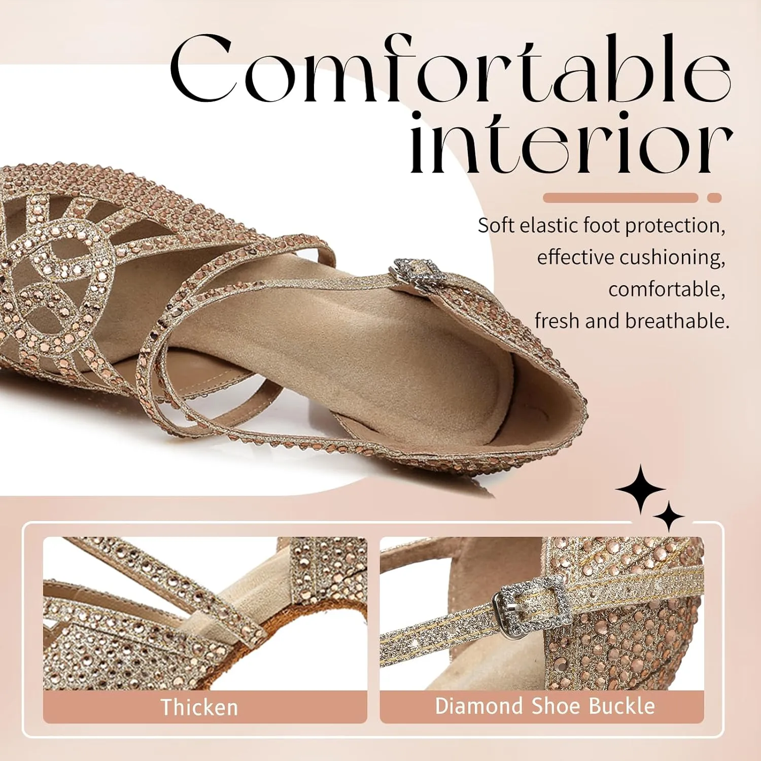 Women's Latin Dance Shoes Open Toe Suede Sole Performence Wedding Party Ballroom Salsa Platform Dancing Heels,Model YC-L458