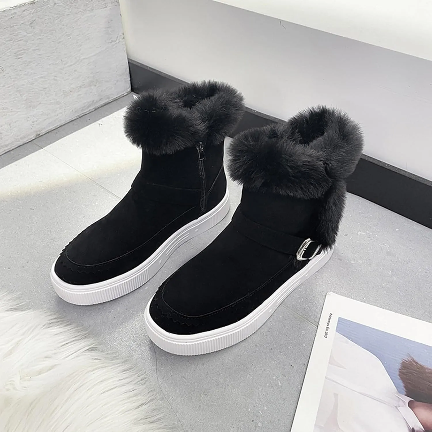 Women's Winter Boots Waterproof Winter Boots Warm Insulated Fur Boots Outdoor Lightweight Hiking Boot Womens Work Boots