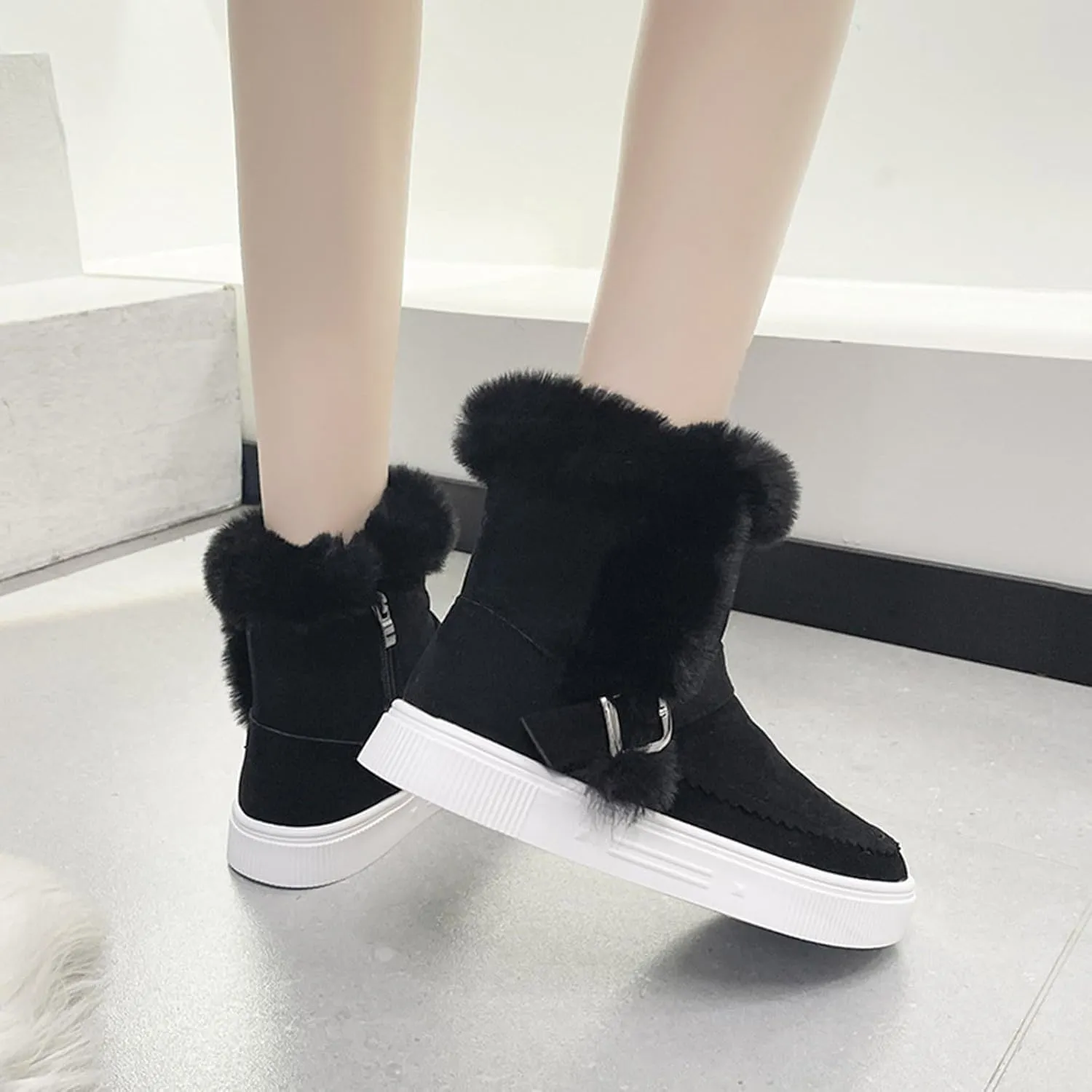 Women's Winter Boots Waterproof Winter Boots Warm Insulated Fur Boots Outdoor Lightweight Hiking Boot Womens Work Boots