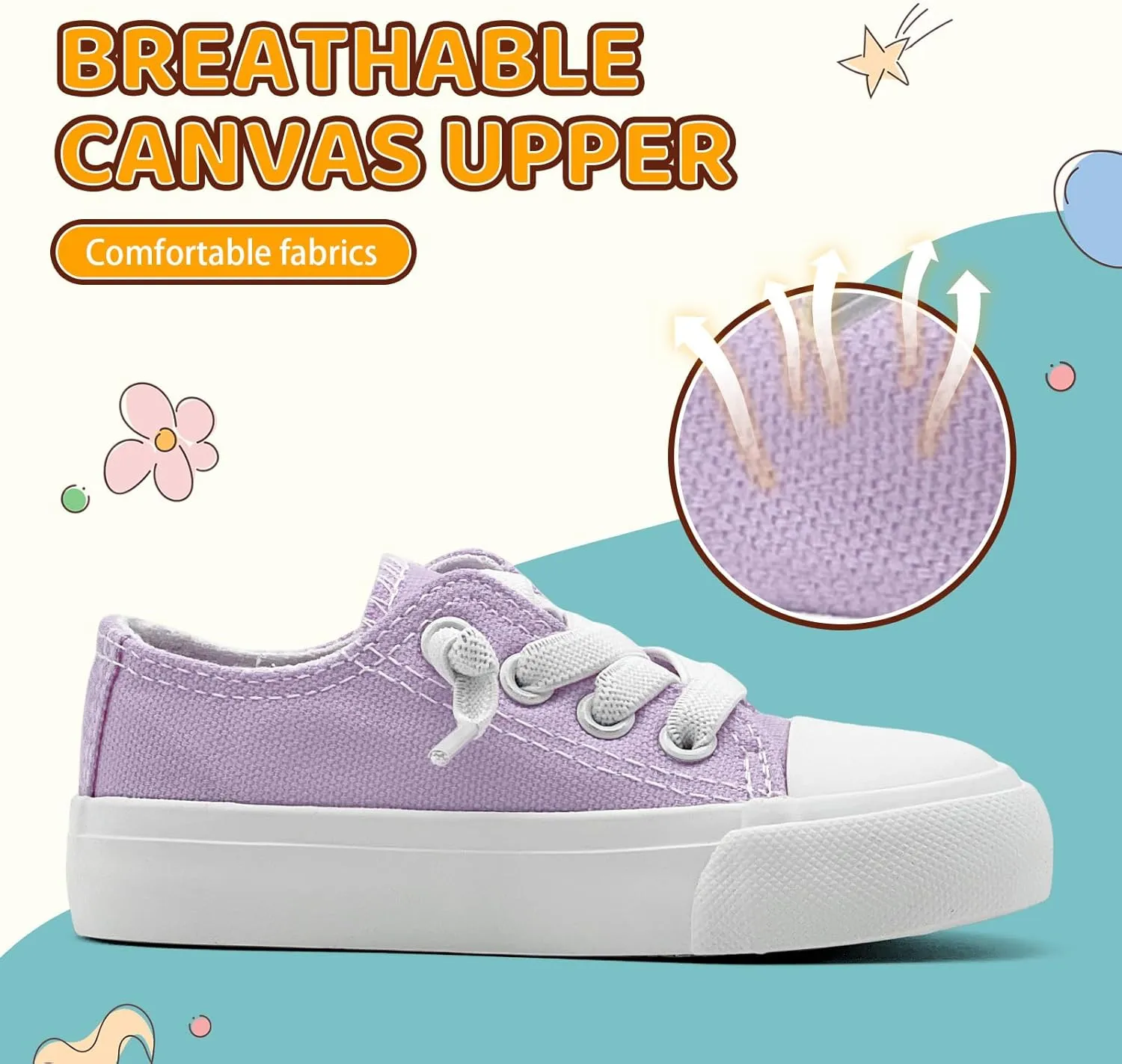 xinran&shengli Toddler Kid Canvas Shoes Boys and Girls Slip On Sneakers Toddler Little Kid Big Kid Lowtop Sneakers Shoes