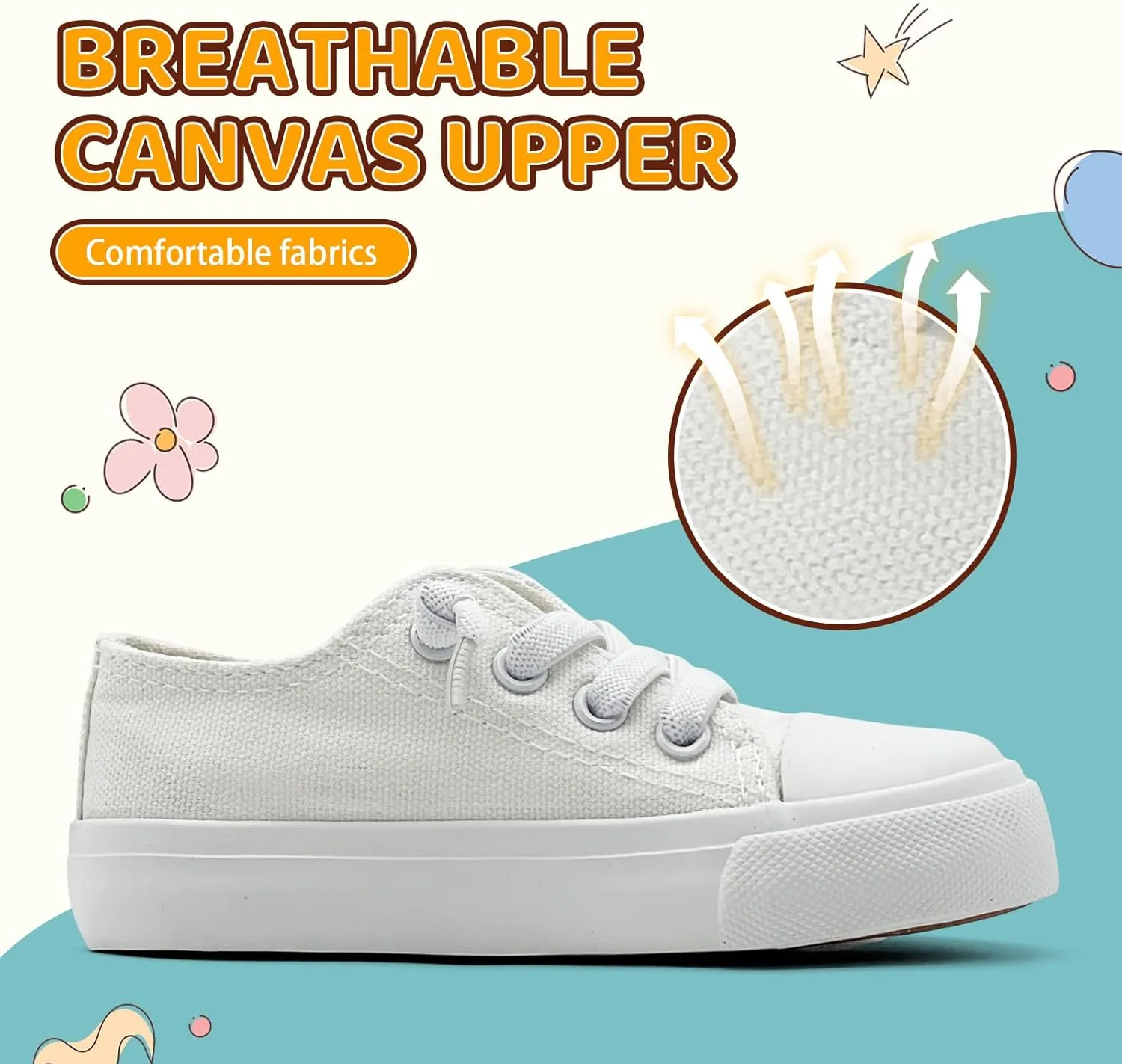 xinran&shengli Toddler Kid Canvas Shoes Boys and Girls Slip On Sneakers Toddler Little Kid Big Kid Lowtop Sneakers Shoes