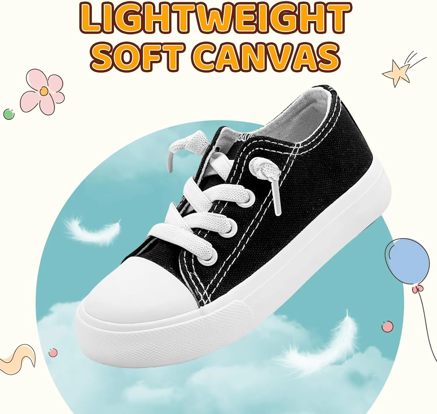 xinran&shengli Toddler Kid Canvas Shoes Boys and Girls Slip On Sneakers Toddler Little Kid Big Kid Lowtop Sneakers Shoes