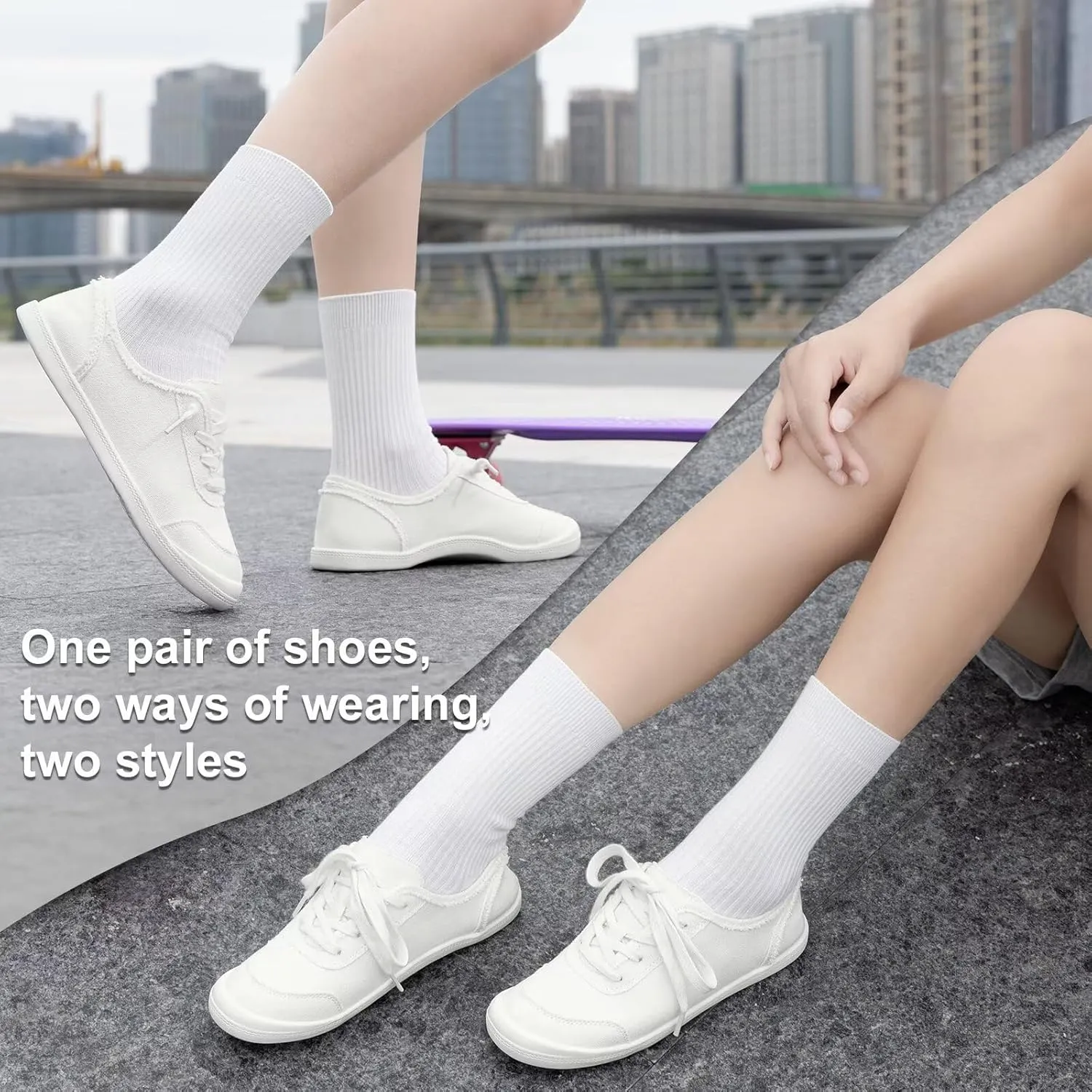 ZYEN Women's Fashion Sneakers Arch Support Walking Shoes Women Canvas Sneakers for Women Non Slip Casual Shoes Classic Fit Low Top 5-11