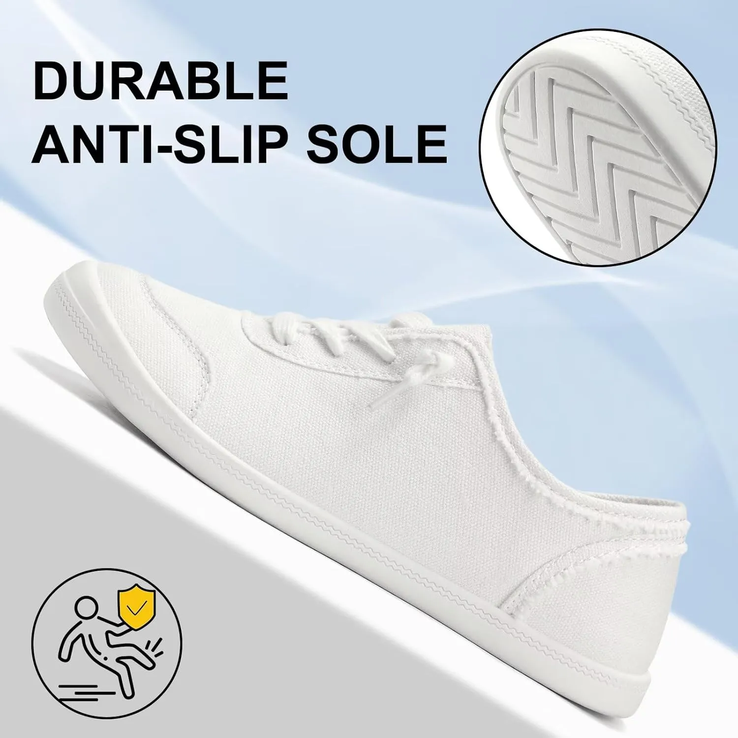 ZYEN Women's Fashion Sneakers Arch Support Walking Shoes Women Canvas Sneakers for Women Non Slip Casual Shoes Classic Fit Low Top 5-11