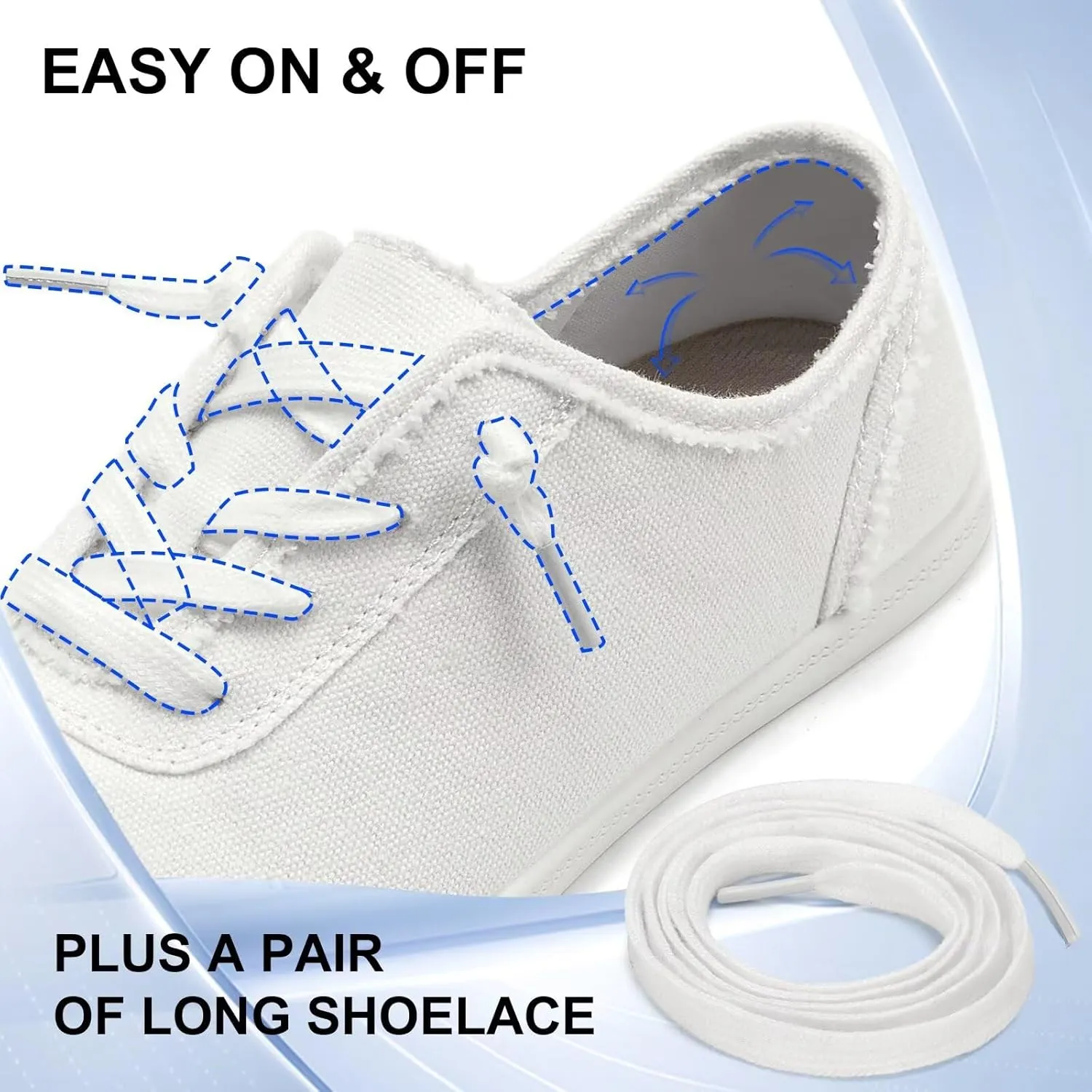 ZYEN Women's Fashion Sneakers Arch Support Walking Shoes Women Canvas Sneakers for Women Non Slip Casual Shoes Classic Fit Low Top 5-11